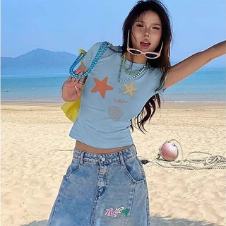áo croptop  baby tee ôm body áo girl phố chất xanh biển  áo style mùa hè Eleclassm áo thun local brand