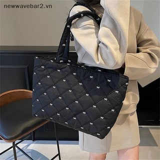 [Mới] Túi xách in nơ ngọt ngào dễ thương Túi đeo vai mềm Túi đeo vai sức chứa lớn Túi mẹ Túi xách nữ đi lại Túi lưu trữ đơn giản thông thường Quà tặng.