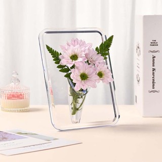 (Giao hàng tại địa phương) Acrylic Khung ảnh sáng tạo Bình hoa nghệ thuật Trang trí phòng khách Giá sách Hộp đựng trang trí hoa (không có hoa))