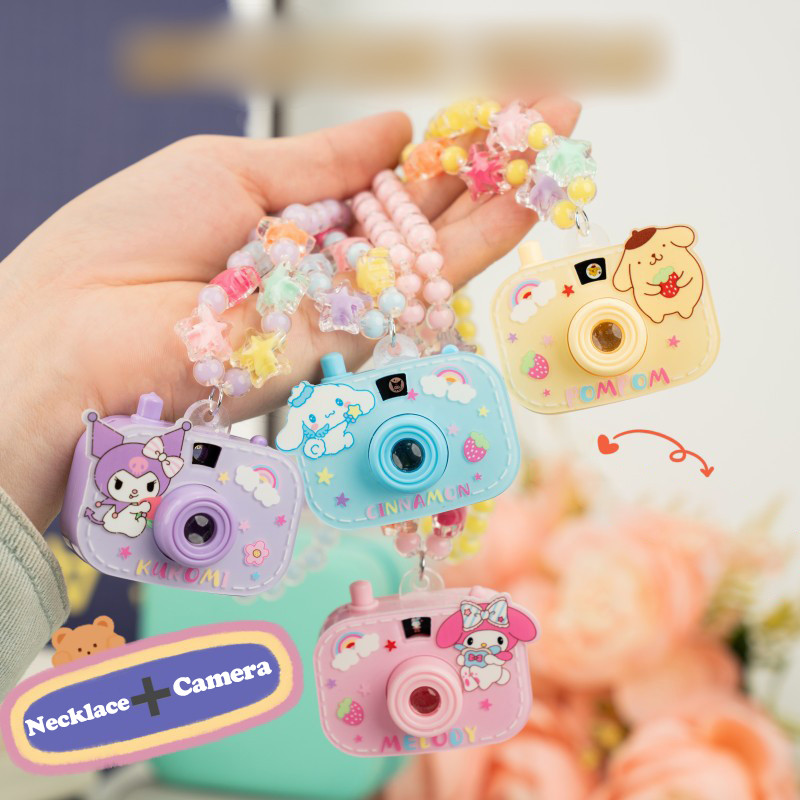 HK1 Sanrio Hoạt Hình Mini Máy Chiếu Camera Vòng Cổ Quà Tặng Cho Bé Gái Kuromi Giai Điệu Cinnamoroll Purin Kitty KH1