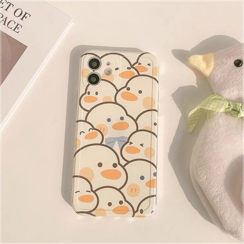 Ốp Lưng Dành Cho Samsung Galaxy A55 A35 A54 A14 A15 A25 A34 M54 5G S24 Ultra Plus Hoạt Hình Mũ Dễ Thương Họa Tiết Vịt Béo Chống Sốc Mắt Thiên Thần Bảo Vệ Camera