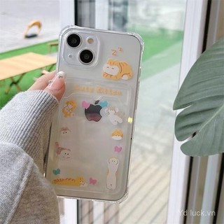 Phim Hoạt Hình Mèo Con Động Vật Dễ Thương Thời Trang Trong Suốt Hộp Đựng Thẻ Đa Năng Thích Hợp Cho iPhone 15pro 14plus 12 11pro xs x 16pro 15promax 14promax 12pro 11promax 16 7plus Vỏ Điện Thoại Chống Sốc