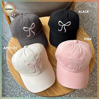 SAFENH Ngọt Nơ Bóng Chày Cotton Có Thể Điều Chỉnh Mũ Snapback Xuân Thu Thêu Nữ Ngoài Trời Thường Ngày Mũ Chống Nắng Tấm Che Mũ VN