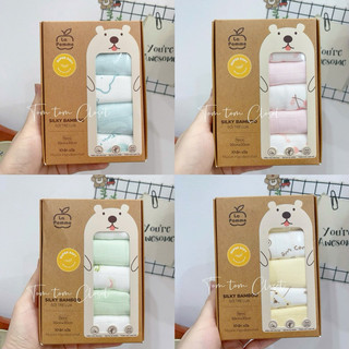La pomme SS25 K001 - Set 5 Khăn sữa sợi tre lụa La Pomme phối màu (30x30cm) Ngoan yêu của mẹ T6.0