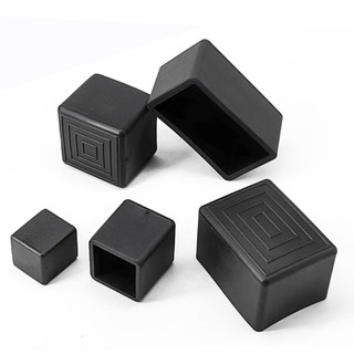 Đen Vuông Ghế Chân Mũ PVC Chống Trơn Trượt Bàn Chân Bụi Bao Tất Sàn Miếng Lót Ống Phích Cắm Hình Chữ Nhật