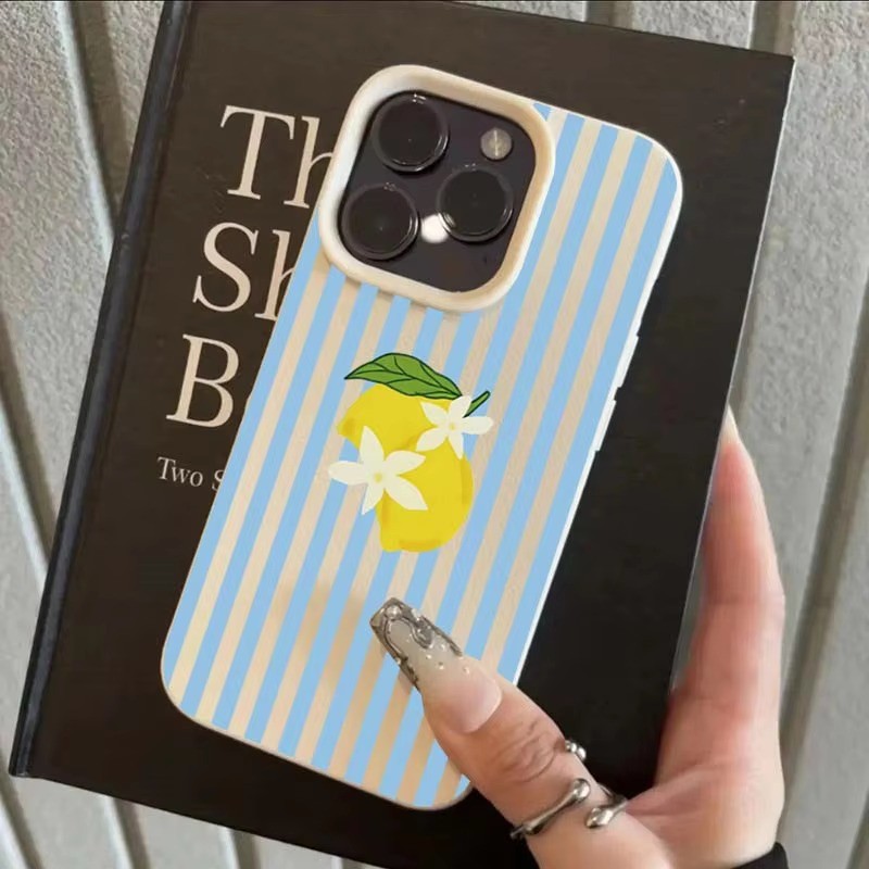 Ốp điện thoại thiết kế cổ điển sọc xanh chanh cho iPhone 13 14 15 16 12 11 Pro Max X XS 16e Vỏ silicon mềm chống sốc