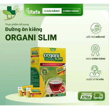 Đường ăn kiêng ORGANI SLIM không calo (Hộp 50 gói) - Hỗ trợ cho người tiểu đường và người ăn kiêng