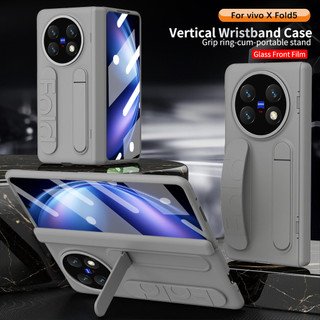 Ốp Điện Thoại Silicon Cho Vivo X Fold5 Fold3 Pro Fold 5 3 Pro 5G Dây Đeo Cổ Tay Đứng Chống Sốc Vỏ PC Cứng