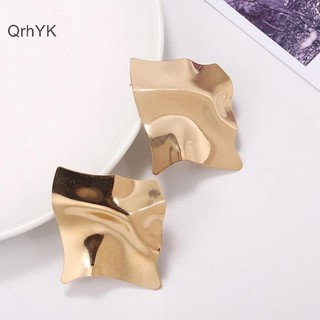 Nhà Máy Thời Trang Kim Loại Thả Bông Tai Mặt Dây Không Đều Bông Tai Xoắn Hình Học Cá Tính Bông Tai Cho Nữ QrhYK
