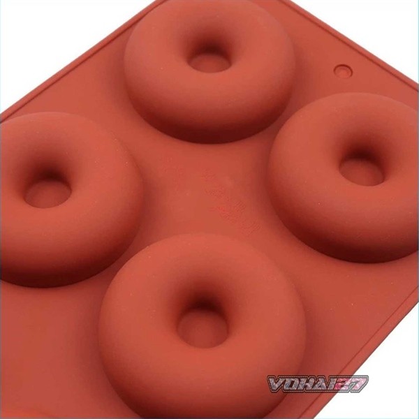 Khuôn silicon bánh donut 6 ô đổ rau câu pudding