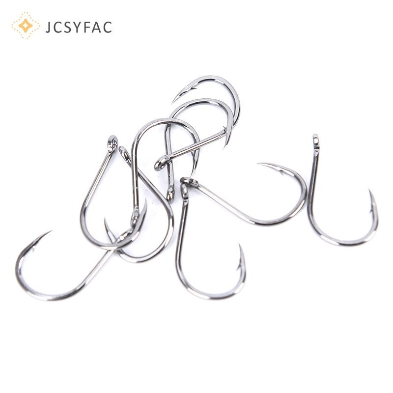 Jcsyfac 100 Cái / lốc Móc Câu Cá Thép Carbon Mồi Thép Gai Móc Câu Cá Thép Không Gỉ Mới
