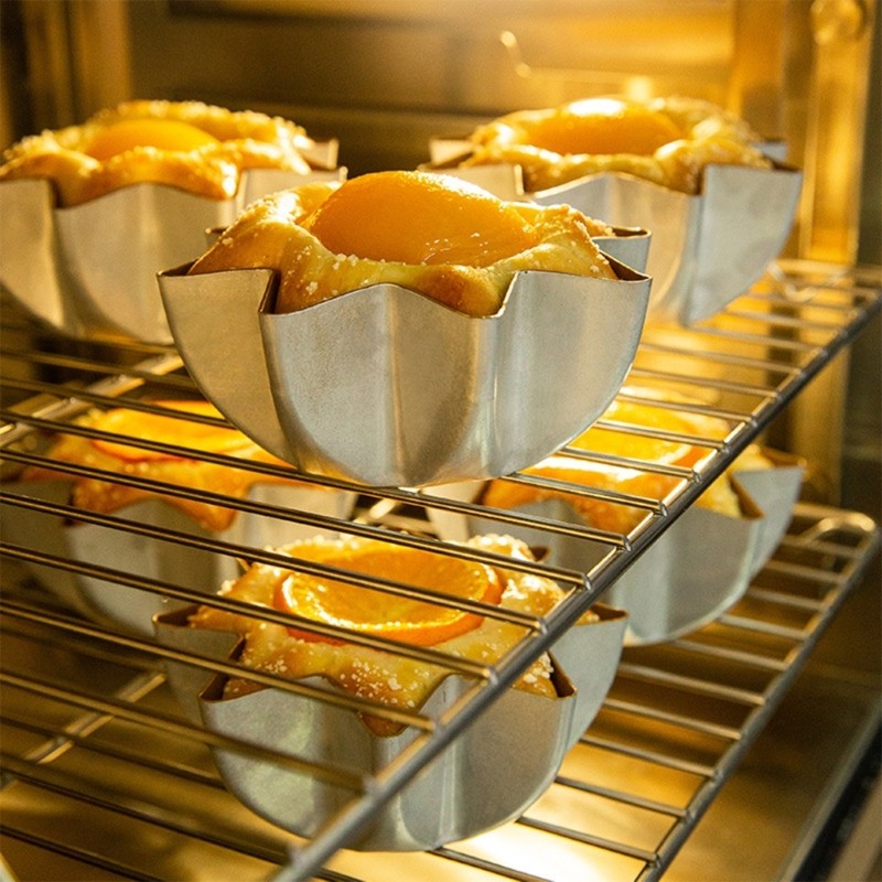 SHI 4 Trứng Tart Khuôn Nhỏ Bánh Cupcake Bánh Quy Khuôn Nhôm Nhỏ Tart Chảo Dòng Khuôn Nướng Bánh Ly Dễ Sử Dụng