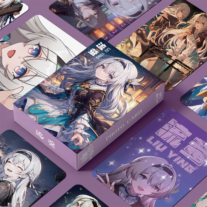 Bộ 50-55 Manga Manhwa Anime Game Tình Yêu Và Không Gian Sâu Genshin Laser Holographic Lomo Cards Honkai Star Rail Light and Night Photocards Aventurine Hologram Bưu Thiếp YM