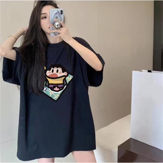 HIIXIIVI 100% Cotton Tay Ngắn Oversize Unisex Áo Thun Plus Size Nữ Tee Baggy Hoạt Hình Áo