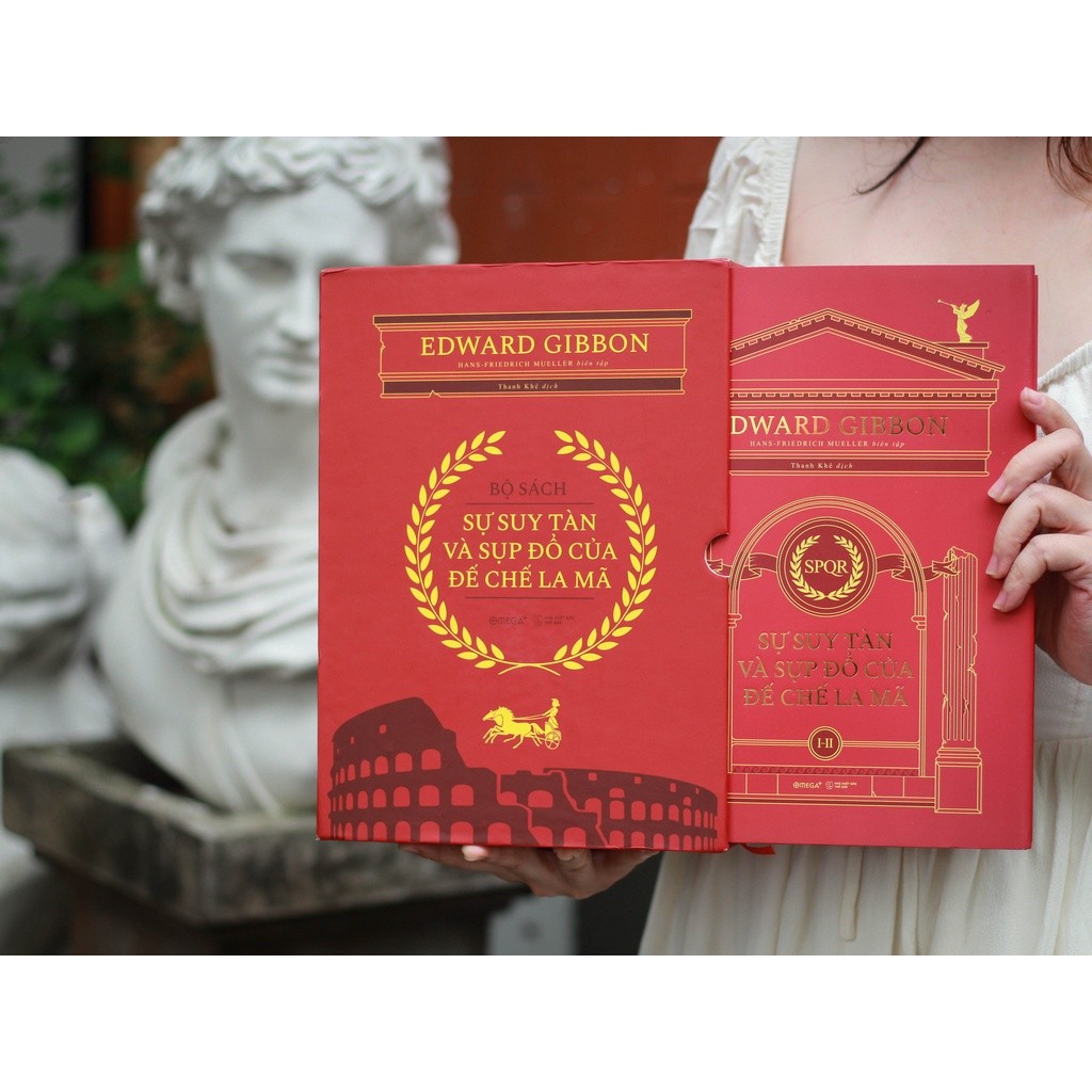 Combo 3 Cuốn Sách (Bìa Cứng) - Sự Suy Tàn Và Sụp Đổ Của Đế Chế La Mã (Tặng Kèm Boxset) - Edward Glaese (Omega Plus)