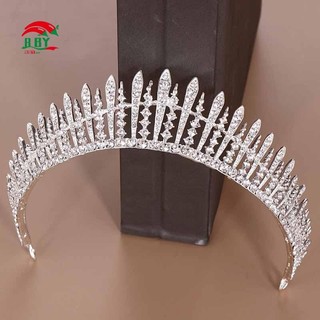 Tuyệt Đẹp Bạc Pha Lê Cô Dâu Tiara Vương Miện Cô Dâu Băng Đô Nữ Prom Tóc Đồ Trang Trí Cưới Tóc Trang Sức Phụ Kiện