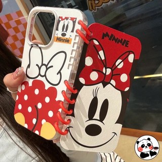Flip Book Ốp Điện Thoại Vivo V40 V30 V29 V27 Y36 Y27 Y27S Y200 GT Y53S Y52S Y72 Y20 Y20A Y20S Y20i Y20T Y20G 5G 4G Ốp Lưng Hoạt Hình Dễ Thương Mickey Minnie Mềm Đế Đứng Vỏ