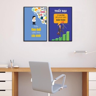 Bộ Tranh động lực treo tường, tranh tạo động lực làm việc, tranh văn phòng, tranh slogan nhiều size