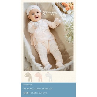 Bubaby BSR1108CB Bộ dài tay cài chéo cổ bèo Siro  🔅 cho bé T6.0