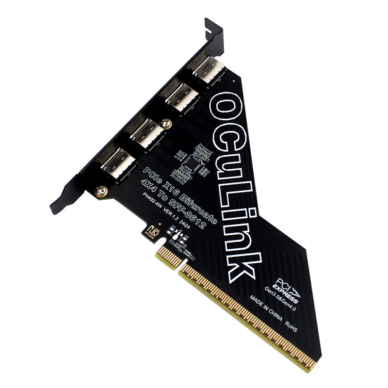 PHDK PCI-E 4.0 X1 / X4 / X8 / X16 Sang U.2 OCUlink SFF8611 & SFF8612 Adapter Card Hỗ Trợ Windows Linux Mac OS Systems