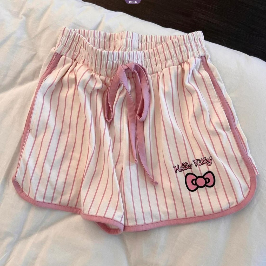 Bộ Đồ Ngủ Hellokitty Dễ Thương Không Tay Nữ Mùa Hè 2025 Quần Short Sọc Thường Ngày Mới Homewear [BL]