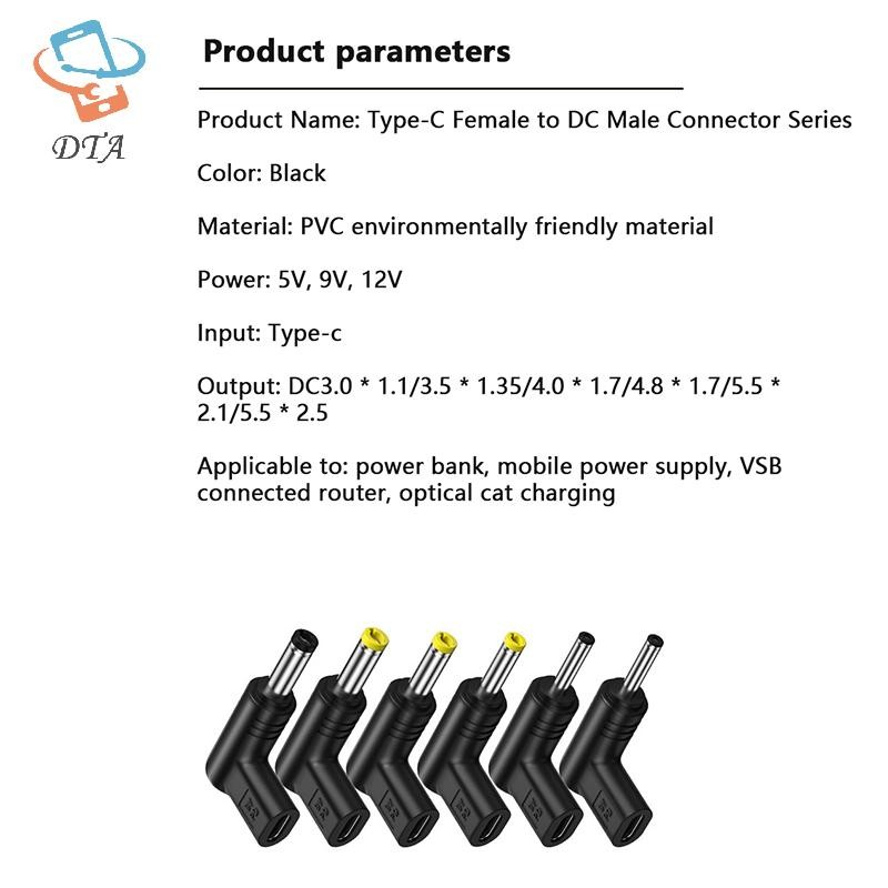 [DTA] USB C PD To Power Connector Universal 5 / 9 / 12V Type C To Jack Cắm Bộ Chuyển Đổi Sạc Cho Router Quạt Máy Tính Bảng VN