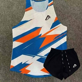 PB Track and Field Suit Vest Training Marathon Running Exercise Sleeveless Shorts Two-Piece Set Quick-Drying Breathable Racing Suit wTKt