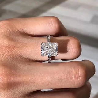 Châu Âu Mỹ ins Nhẫn Hình Học Zircon Phong Cách Mới Nữ