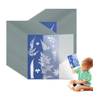 RISEDUT 24 Chiếc Cyanotype, Giấy In Mặt Trời, Tranh Bạc Sáng Tạo, Giấy In Sợi Tự Nhiên Cho Trẻ Em / Người Lớn