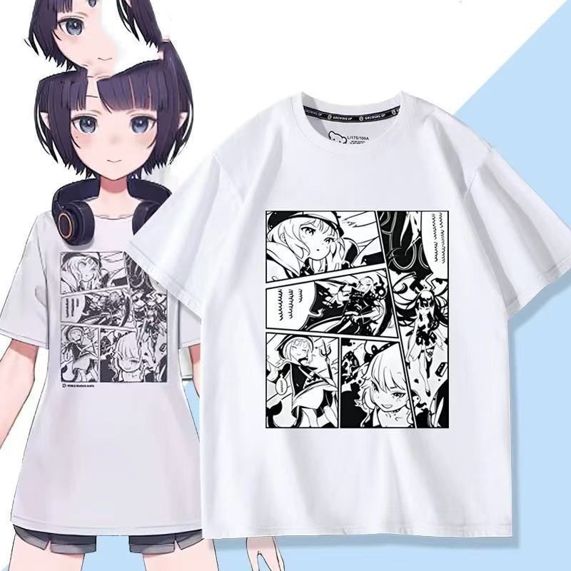 Áo thun Neo ảo VTuber Hololive-Inamae, phong cách Ninomae Ina'nis, tay ngắn