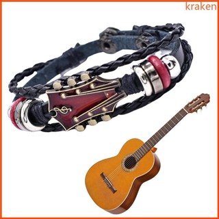 KRA Unisex Punk Rock Guitar Vòng Tay Giả Da Bện Dây Đeo Tay Có Thể Điều Chỉnh Dây Đeo Tay Phụ Kiện Dành Cho Người Yêu Âm Nhạc
