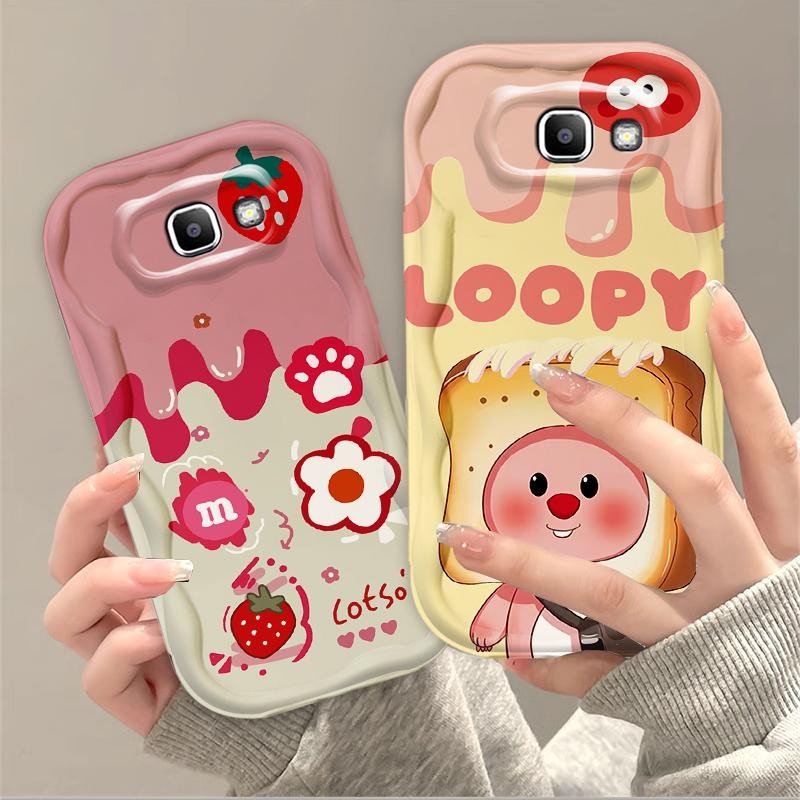 Vỏ Silicon Hoạt Hình Cho Samsung J7 Prime 3D Bé Gái TPU Mềm Dễ Thương Kem Dâu Tây Loopy Thẩm Mỹ Chống Sốc Ốp Điện Thoại