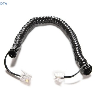 [Dta] 6.5FT Đen Điện Thoại Điện Thoại Điện Thoại Dây Nối Dài Dây Xoăn Dây Cáp PO