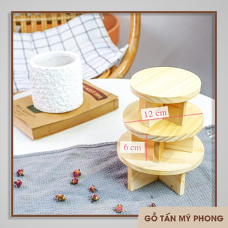 Đôn gỗ tự nhiên trang trí, Kệ để đồ decor - Đôn chậu cây mini để bàn