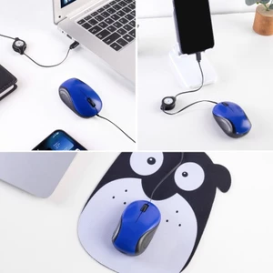 Chuột có dây Yoo USB C Cáp có thể thu vào Chuột nhỏ cho trẻ em 1000DPI