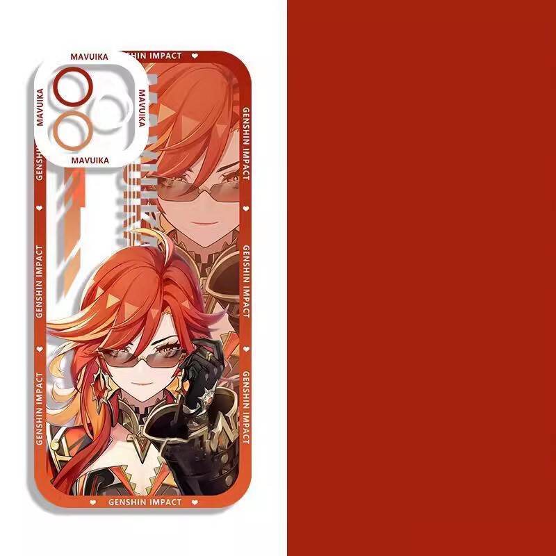 Ốp Điện Thoại Cho Iphone 16 Pro Max 11 12 13 14 15 Pro Max 6 6S 7 8 Plus X XS XR SE 2 3 Vỏ Genshin Tác Động Mavuika Họa Tiết Mắt Thiên Thần TPU Silicone Trong Suốt