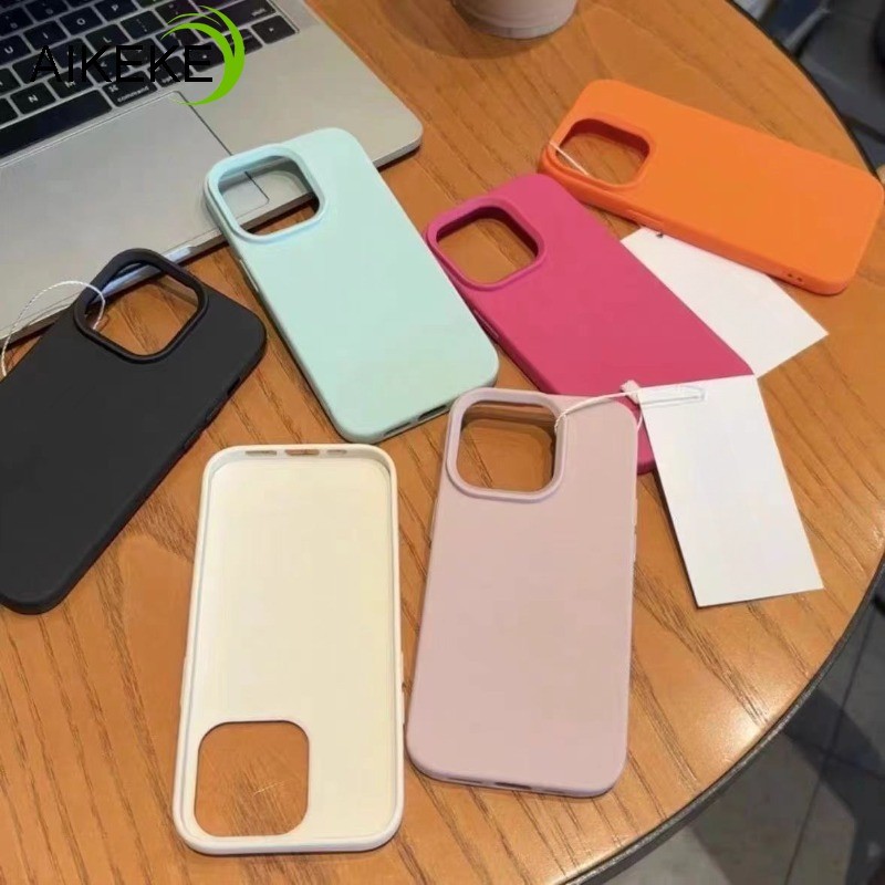 Ốp Điện Thoại Da Màu Trơn Ins Phong Cách Cho iPhone 16 Pro Max 15 14 Plus 13 12 Mini Pro Max Vỏ Bảo Vệ Chống Sốc Đơn Giản