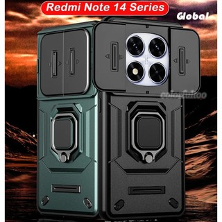 Redmi Note15 2026 Armor Vỏ Chống Sốc Cho Redmi Note 15 14 Pro Plus 15pro + Note14Pro Note15 4G 5G Đẩy Trượt Camera Bảo Vệ Vỏ Điện Thoại PC Cứng Ốp Lưng Giá Đỡ Ốp Lưng