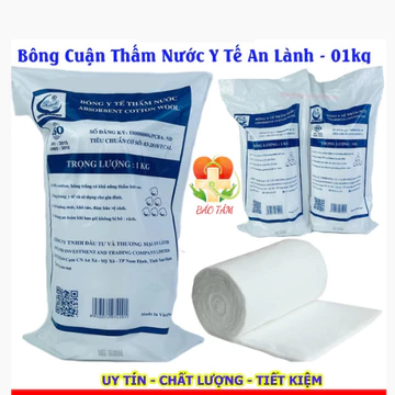 Bông Cân Y Tế An Lành Cuộn 1kg - Bông Y Tế Thấm Nước