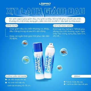 [Combo 3 xịt thể thao] Xịt lạnh siêu tốc Xịt nóng khởi động Xịt lạnh giảm đau LIGPRO chống giãn cho khi vận động
