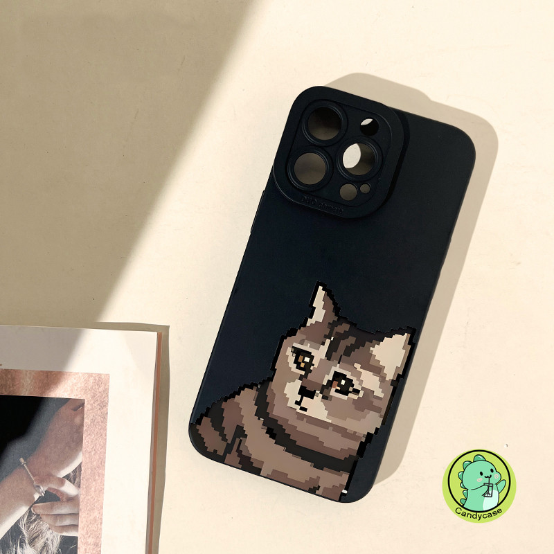 Ốp Điện Thoại Pixel Mèo Meme Ngộ nghĩnh Cho Samsung Galaxy S25 S24 S23 S22 S21 S20 Ultra FE S10 Lite S9 S8 Plus Note 20 Ultra 5G 4G Ốp Lưng Mềm Mờ Hoạt Hình Dễ Thương