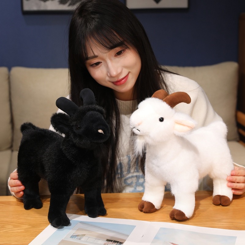 Kawaii Dê Sang Trọng Đồ Chơi Dễ Thương Đen Trắng Cừu Sang Trọng Búp Bê Vui Nhộn Mô Phỏng Cừu Đồ Chơi Nhồi Bông Móc Khóa Mặt Dây Chuyền Mềm Mại Cho Bé Làm Dịu Búp Bê Trang Trí Nhà Trẻ Em Quà Tặng Năm Mới Quà Tặng Sinh Nhật