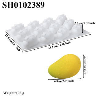 3D Mango Thiết Kế Khuôn Bánh Silicon Đảng Bánh Ngọt Máy Nướng Trái Cây Mousse Khuôn Bánh