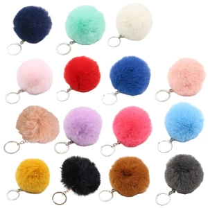 GODD 1 Chiếc 8cm Giả Lông Túi Móc Khóa Pompom Xe Móc Khóa Trang Sức Ba Lô Quyến Rũ