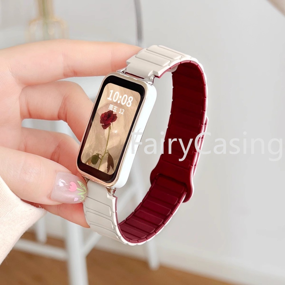 Dây silicon từ tính cho Huawei Band 11/Pro/8/9/10, phụ kiện thay thế đồng hồ