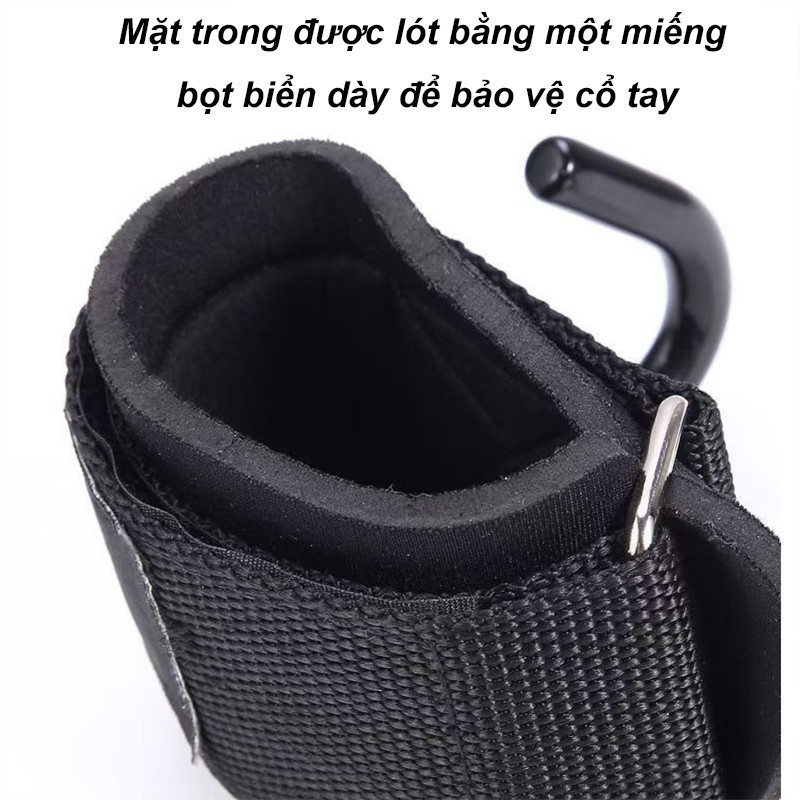 Dây Quấn Cổ Tay Có Móc Đa Năng，Găng tay tập xà đơn có móc - trợ lực nâng đẩy tạ,gym Bảo Vệ Cổ Tay