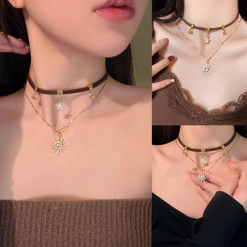Vòng cổ ngôi sao hai lớp Trang sức chuỗi xương đòn thời trang và đa năng