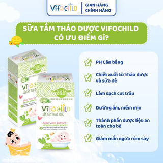 Sữa tắm gội 2in1 thảo dược cho bé VIFOCHILD 200ml Làm sạch nhẹ nhàng Dưỡng ẩm Bảo vệ làn da khỏe mạnh Baby 2