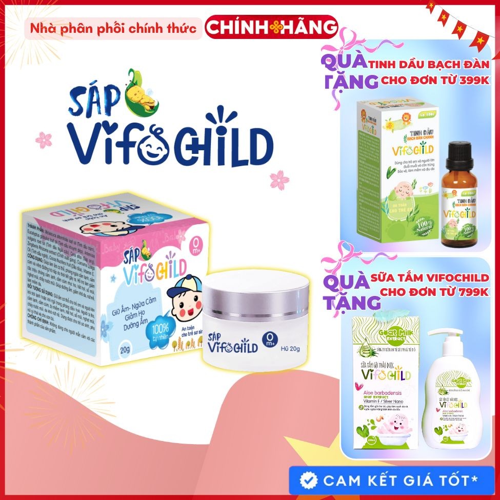 Sáp giữ ấm cho bé VIFOCHILD 20g An toàn cho trẻ từ sơ sinh Giữ ấm Chống nẻ Giảm ho Ngừa cảm hiệu quả Baby 3