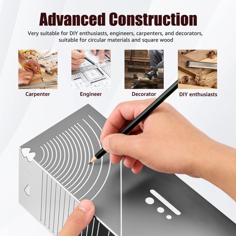 Đánh dấu góc có thể điều chỉnh Arc tuyến tính Công cụ đo lường Scriber mục đích kép để cắt gia công kim loại